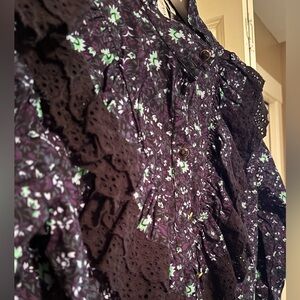 Floral Cotton Ruffled Blouse